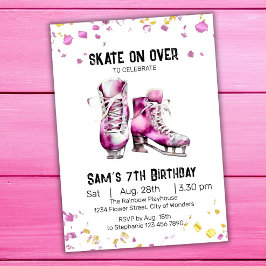 Invitación de cumpleaños para patinar sobre hielo,