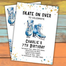 Invitación de cumpleaños para patinar sobre hielo 