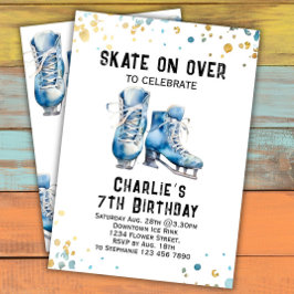 Invitación de cumpleaños para patinar sobre hielo
