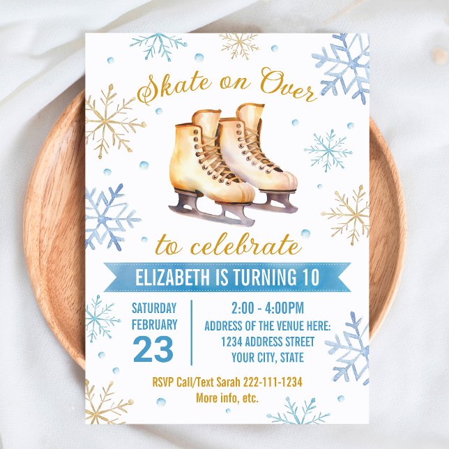Invitación de cumpleaños para patinar sobre hielo (Subido por el creador)