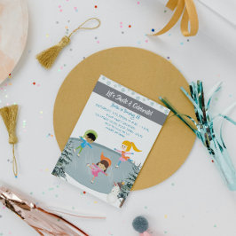 Invitación de cumpleaños para patinar sobre hielo