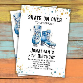 Invitación de cumpleaños para patinar sobre hielo