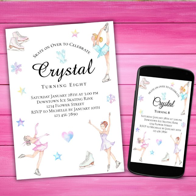 Invitación de cumpleaños para patinar sobre hielo, (Subido por el creador)