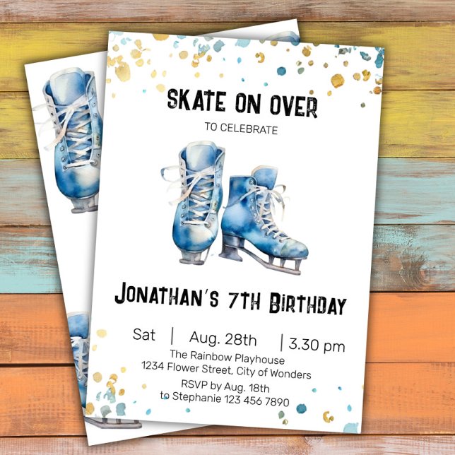 Invitación de cumpleaños para patinar sobre hielo, (Subido por el creador)