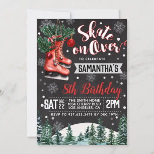 Invitación de cumpleaños para patinar sobre hielo