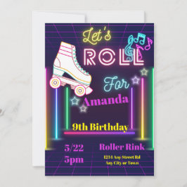 Invitación de cumpleaños para patinar sobre patina
