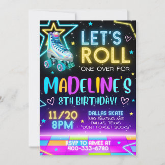 Invitación de cumpleaños para patinar sobre patina