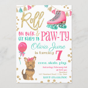 Invitación de cumpleaños para patinar sobre pipa y