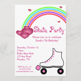 Invitación de cumpleaños para patinar sobre rodill