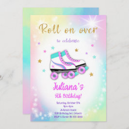 Invitación de cumpleaños para patinar sobre rodill