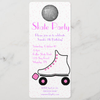 Invitación de cumpleaños para patinar sobre rodill