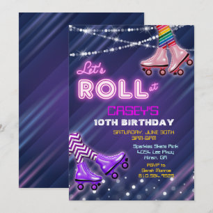 Invitación de cumpleaños para patinar sobre ruedas