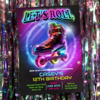 Invitación de cumpleaños para patinar sobre ruedas
