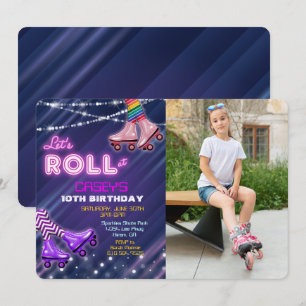 Invitación de cumpleaños para patinar sobre ruedas