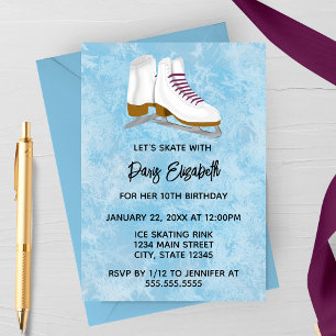 Invitación de cumpleaños para patines de hielo de