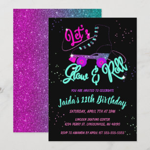 Invitación de cumpleaños para patines de ruedas lu