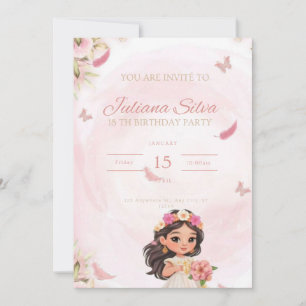 Invitación de cumpleaños para pequeña princesa 