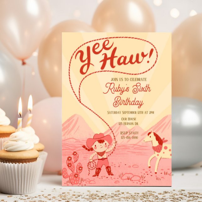 Invitación de cumpleaños para pequeña vaquera (Subido por el creador)