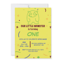 Invitación de cumpleaños para pequeño monstruo de 