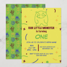 Invitación de cumpleaños para pequeño monstruo de