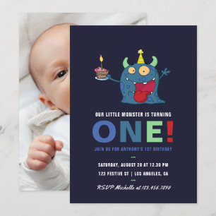 Invitación de cumpleaños para pequeño monstruo niñ