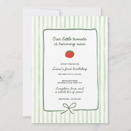 Invitación de cumpleaños para pequeño tomate