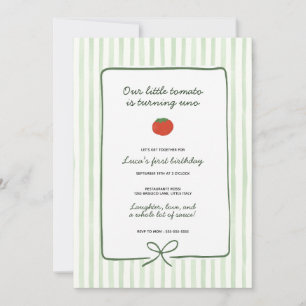 Invitación de cumpleaños para pequeño tomate