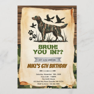 Invitación de cumpleaños para perro de caza