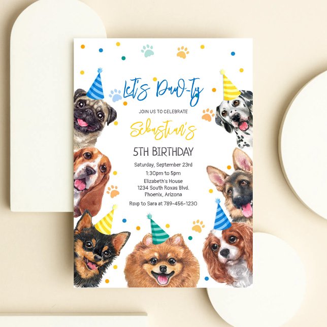 Invitación de cumpleaños para perro Fiesta de cach (Subido por el creador)