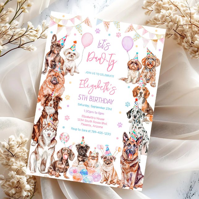 Invitación de cumpleaños para perro Fiesta de cach (Subido por el creador)