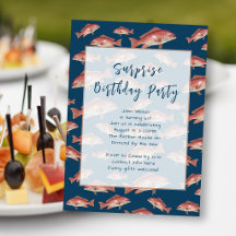 Invitación de cumpleaños para pescador de agua sal