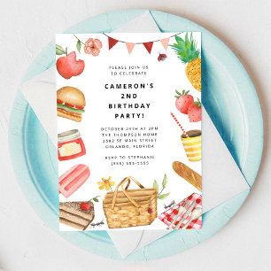 Invitación de cumpleaños para picnic