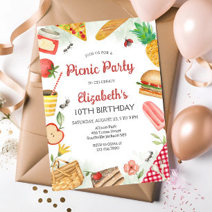 Invitación de cumpleaños para picnic