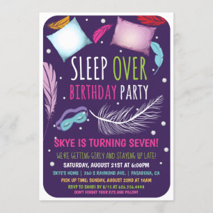 Invitación de cumpleaños para pijamada