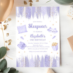 Invitación de cumpleaños para pijamada