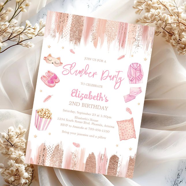 Invitación de cumpleaños para pijamada (Subido por el creador)