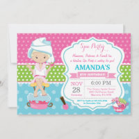 Invitación de cumpleaños para pijamada en Spa