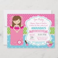 Invitación de cumpleaños para pijamada en spa