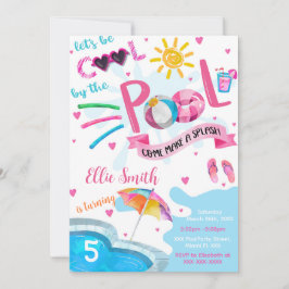 Invitación de cumpleaños para piscina genial
