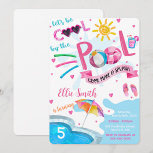 Invitación de cumpleaños para piscina genial
