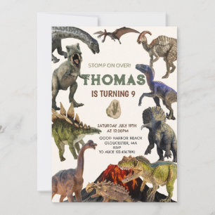 Invitación de cumpleaños para pisotear a Dino