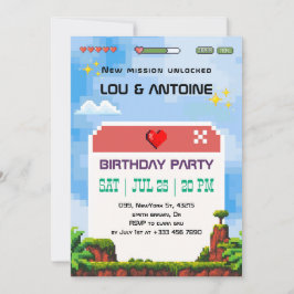 Invitación de cumpleaños para Pixel Gamer