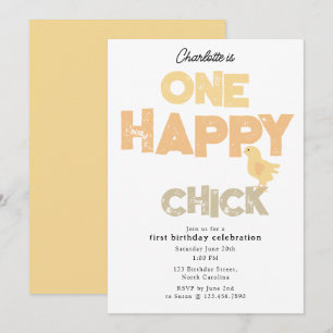 Invitación de cumpleaños para pollito bebé por pri