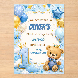Invitación de cumpleaños para primera fiesta con g