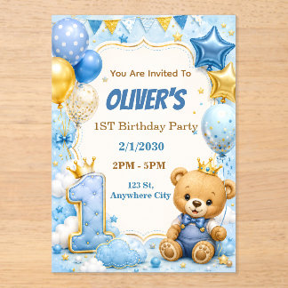 Invitación de cumpleaños para primera fiesta con g
