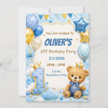 Invitación de cumpleaños para primera fiesta con g