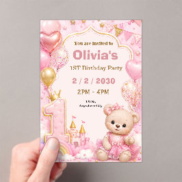 Invitación de Cumpleaños para Primera Fiesta de Cu