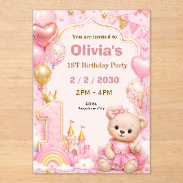 Invitación de Cumpleaños para Primera Fiesta de Cu