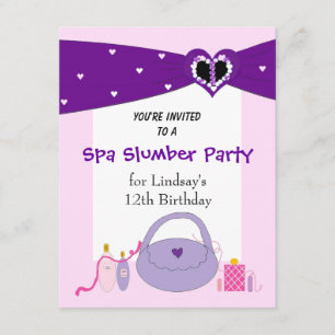 Invitación de cumpleaños para Purple Ribbon Spa