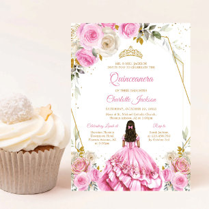 Invitación de cumpleaños para Quinceañera de color